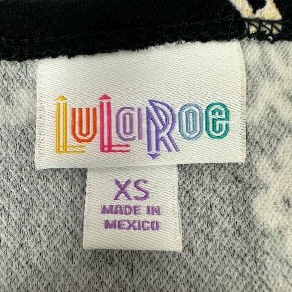 LuLaRoe Size XS Black & Beige Floral Pattern Midi Dress - Picture 4 of 5